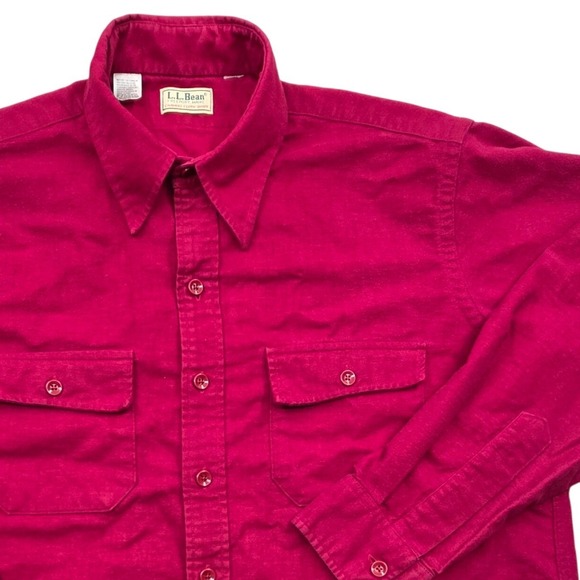 L.L. Bean Other - Vintage LL Bean Chamois Cloth Heavyweight Shirt Button Up Red Mens Large